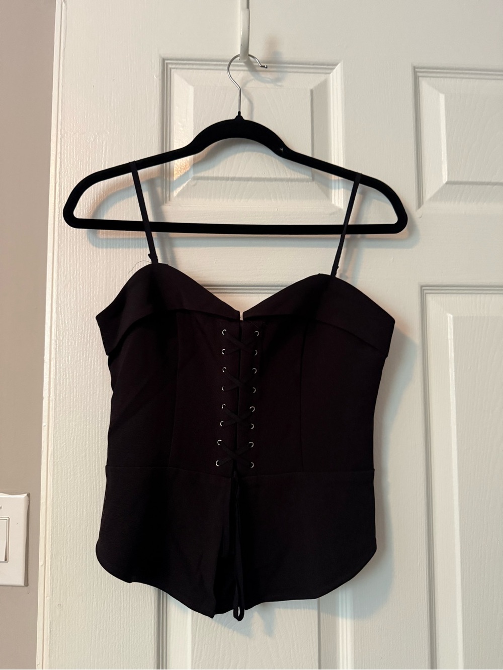 Express Black Lace-Up Corset Cami